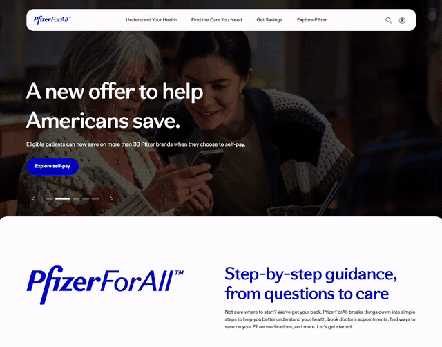 Consumer care hub homepage — A new offer to help Americans save